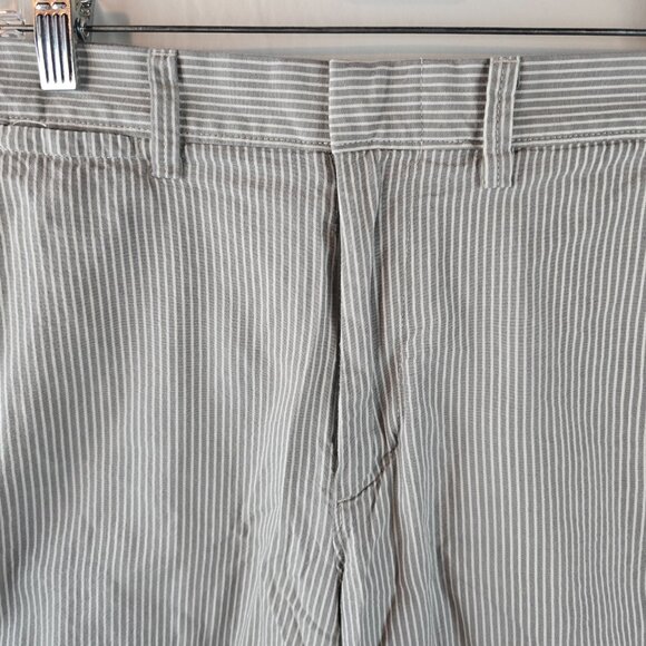 J Crew Shorts Mens 31 Beige White Striped Summer Casual 10" Inseam Club Preppy A - Picture 2 of 7